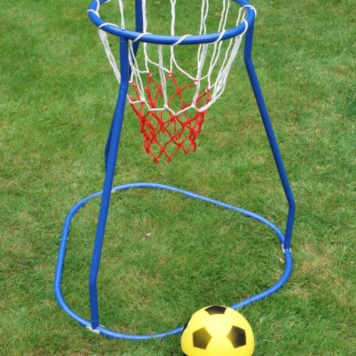 Basket for throwing balls with a stand