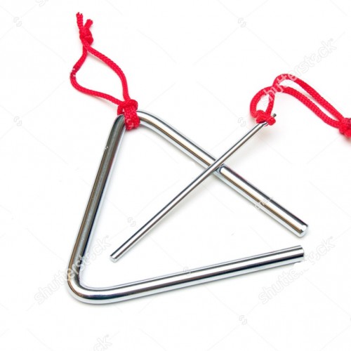 Metal musical triangle with bar, 10 cm