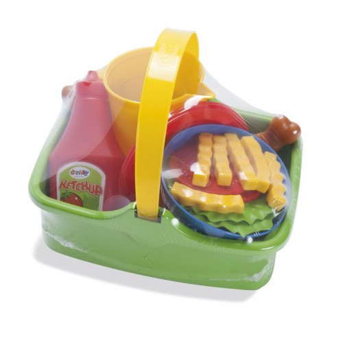 A set of picnic dishes and products