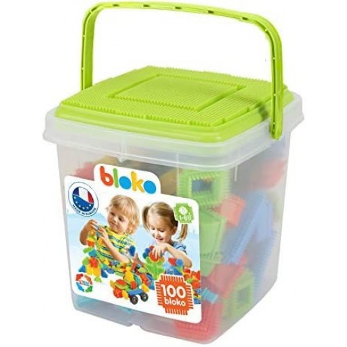 Needlework constructor Bloko in a bucket with vacuum play base (100 pieces) Needlework constructor Bloko in a bucket with vacuum play base (100 pieces)
