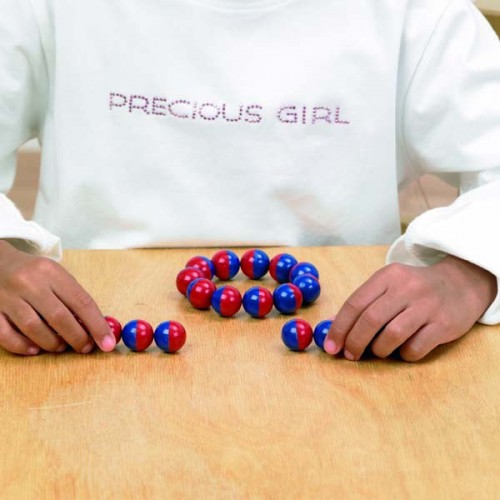 Two-color 2-pole magnetic balls