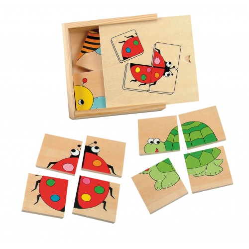 Educational wooden puzzle - 4 pictures "Animals" Educational wooden puzzle - 4 pictures "Animals"