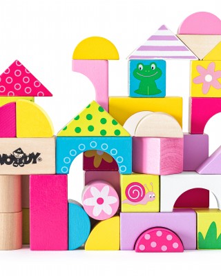 Set of colorful wooden cubes "Fairy Tale" (50 pieces)