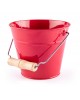 Metal bucket with wooden handle (green)