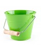 Metal bucket with wooden handle (green)